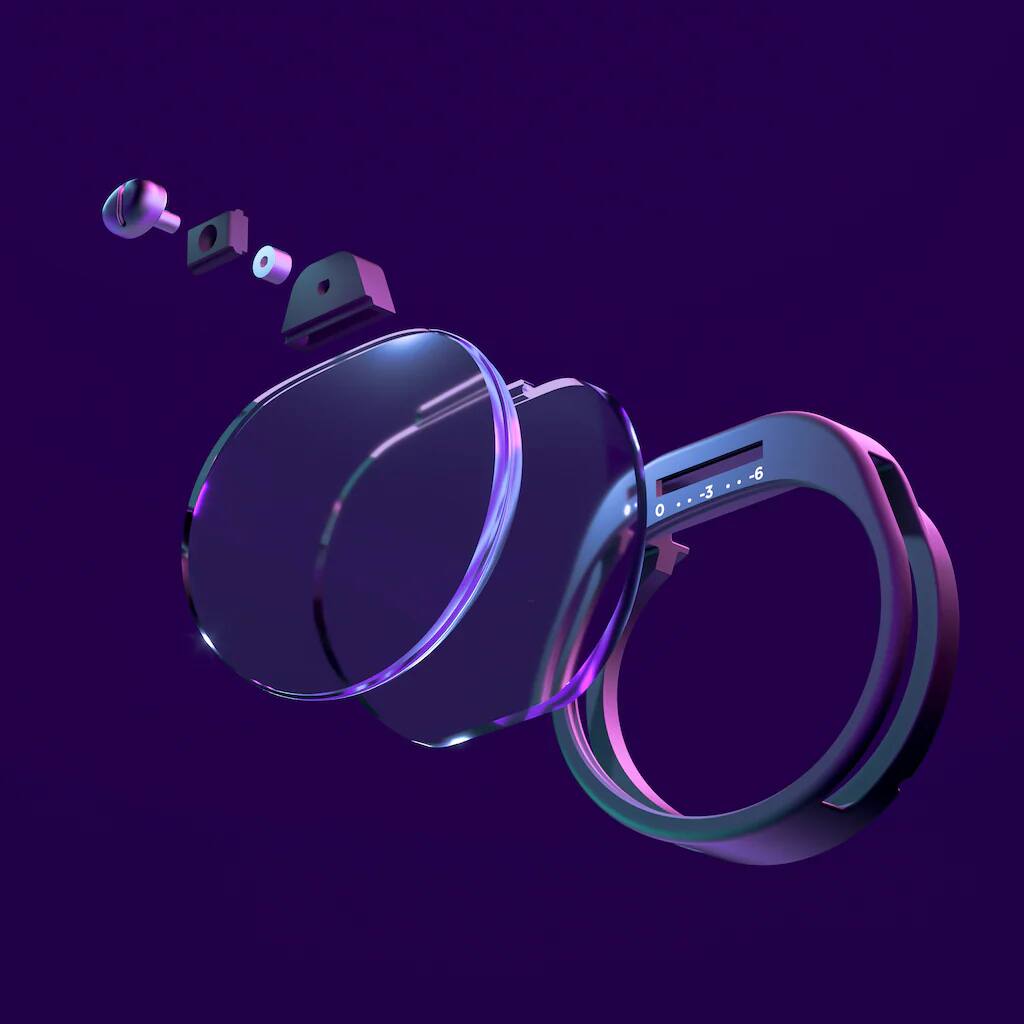 Alt View 2. VOY - Adjustable VR Prescription Lenses for Apple Vision Pro - Black.