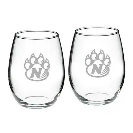 Front. Jardine - Northwest Missouri State Bearcats 21oz. 2-Piece Stemless Wine Glass Set - Multicolor.