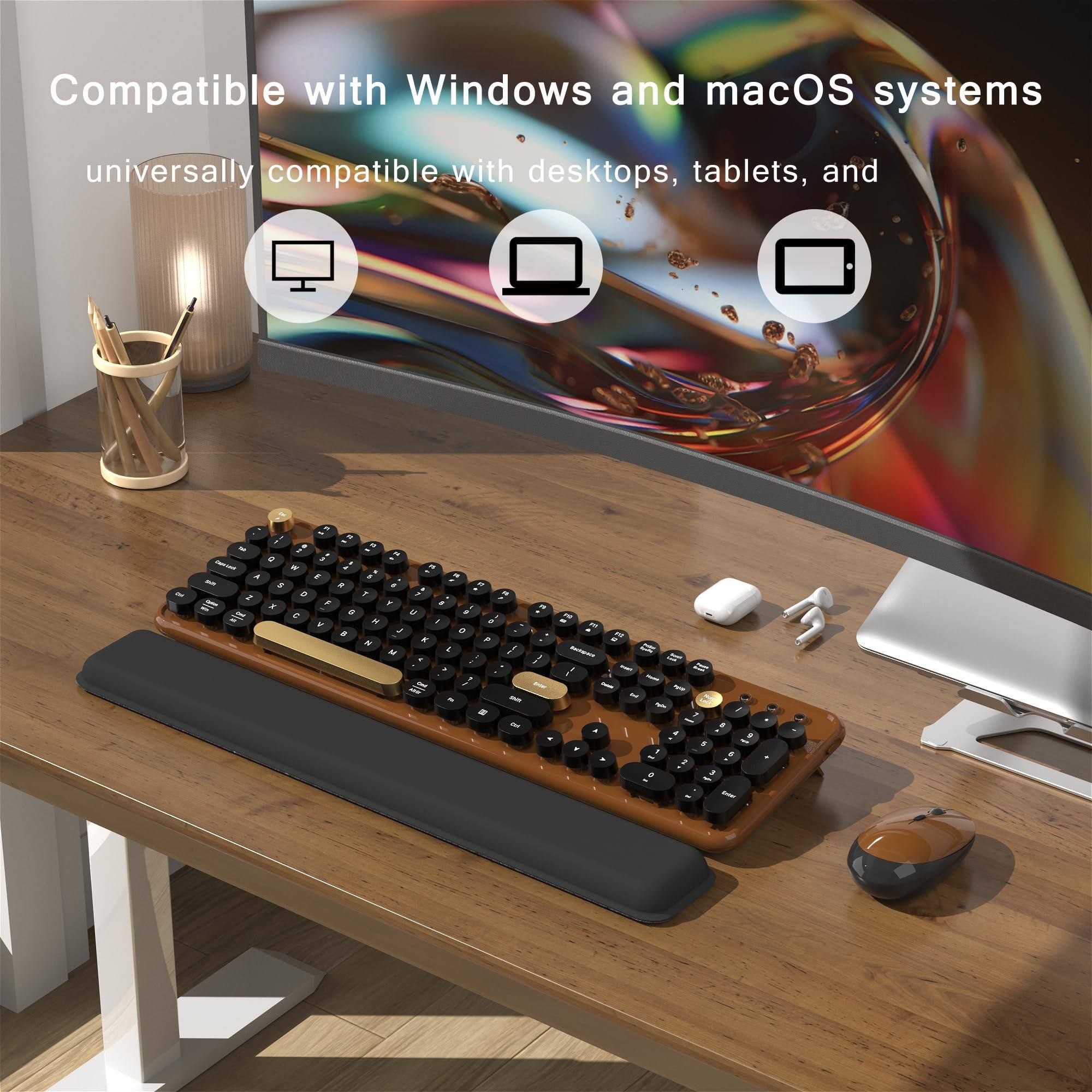 Earthley Blooms Colorful Wireless Computer And Mouse Combo With Round ...