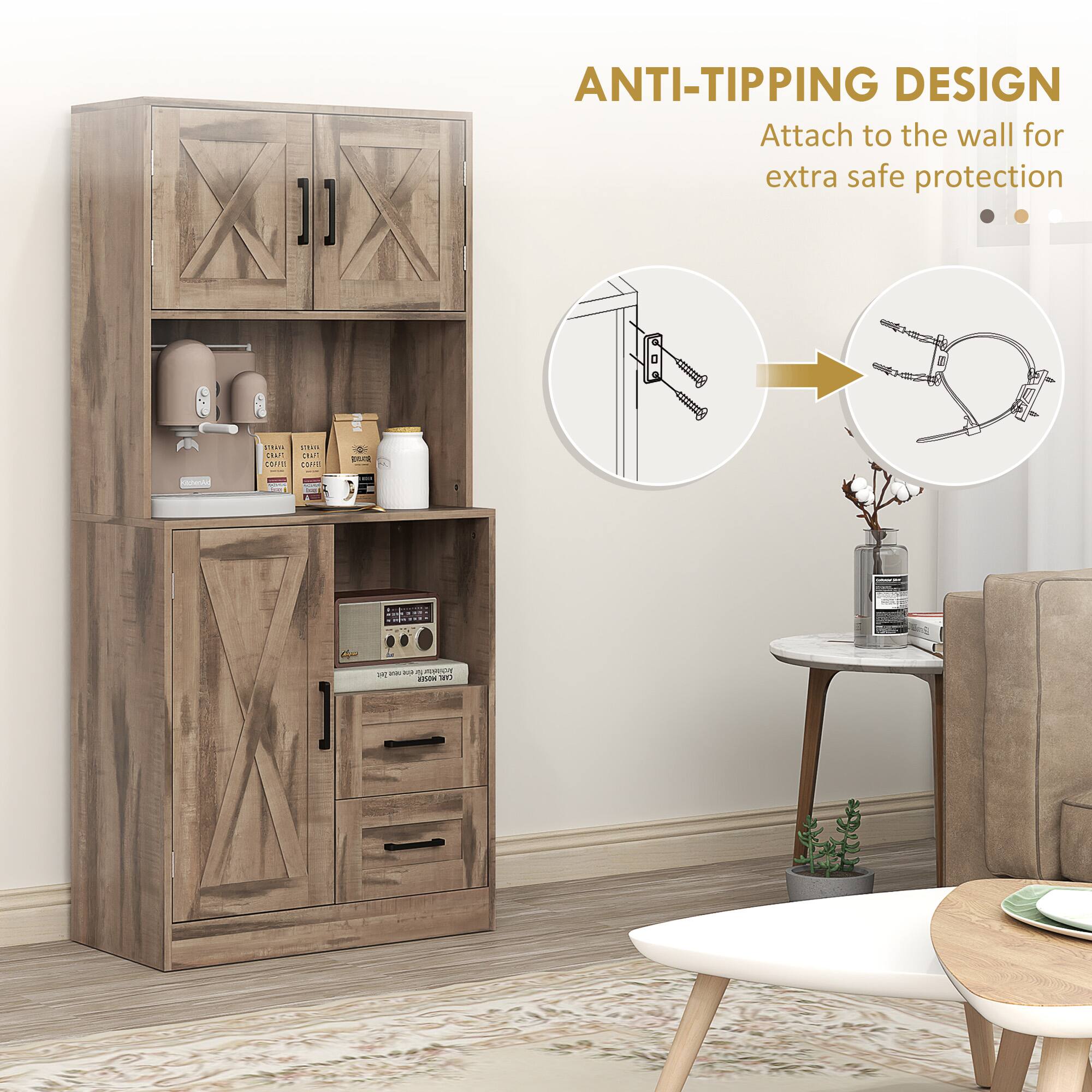 ANTI-TIPPING DESIGN Attach to the wall for extra safe protection