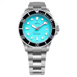 RATIO - FreeDiver Sapphire Stainless Steel Dial Quartz RTF032 200M Men's Watch - Ice Blue