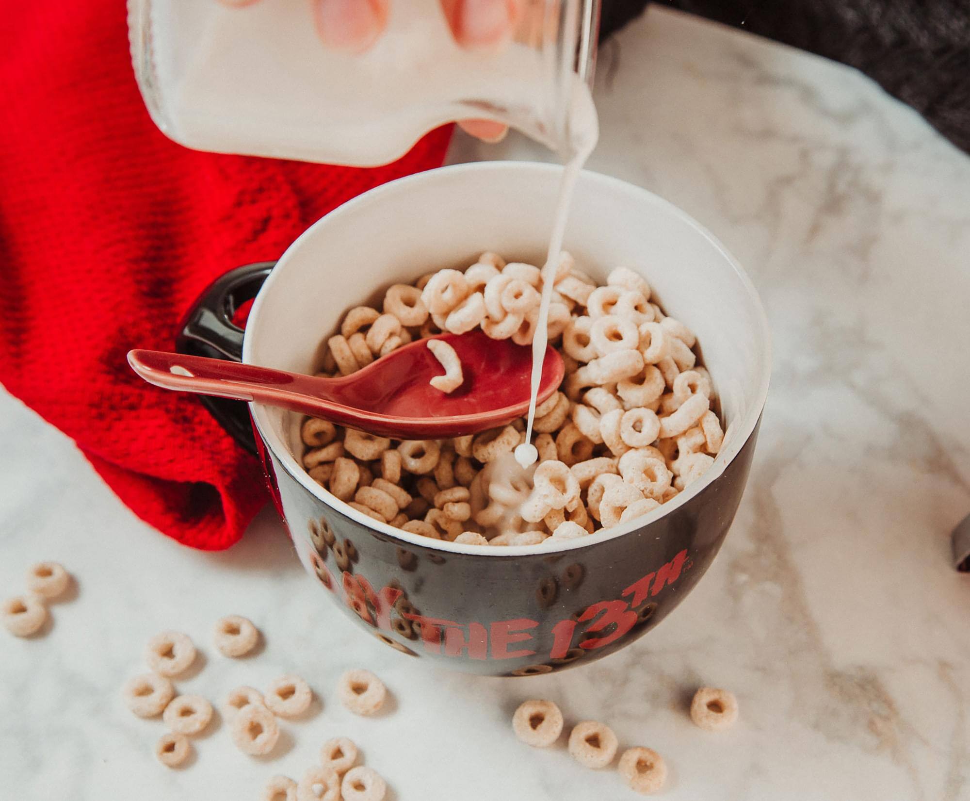 Alt View 5. Silver Buffalo - Friday the 13th Jason Voorhees Ceramic Soup Mug With Spoon | Holds 24 Ounces - Black.