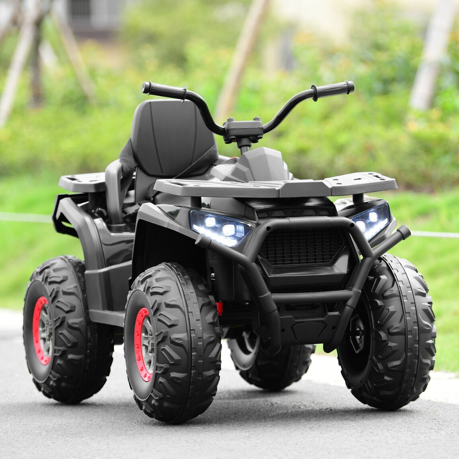 Alt View 1. HONGGE - Kids Electric ATV Quad Ride On Toy with Safety Belt and High Back Seat - Black.