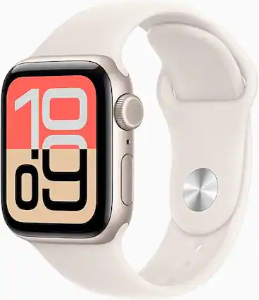 Front. Apple - Watch Series SE 3rd Generation 40mm (GPS + Cellular) Aluminum Case - Starlight.