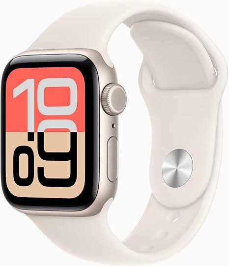 Front. Apple - Watch Series SE 3rd Generation 40mm (GPS + Cellular) Aluminum Case - Starlight.