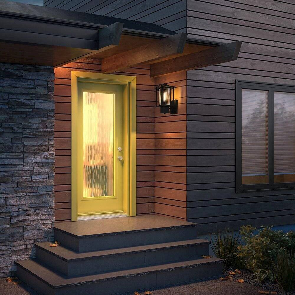 Alt View 4. Elegant Lighting - Bouvier 7 inch Outdoor Pendant in Black - Black.