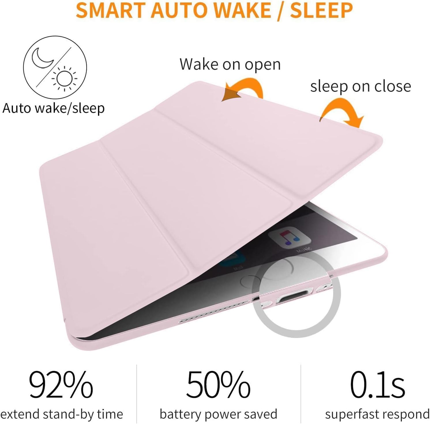 SMART AUTO WAKE / SLEEP

Auto wake/sleep
Wake on open
sleep on close

92% extend stand-by time
50% battery power saved
0.1s superfast respond