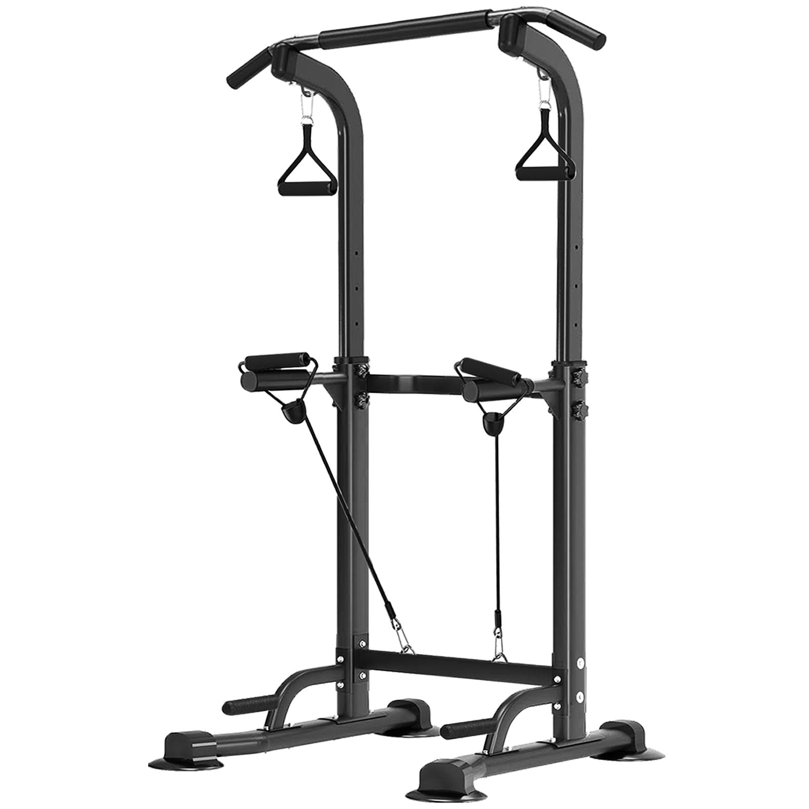 Front. ThinkLink Electronic - Power Tower Pull Up Bar Pull-up Rack Dip Station Height Adjustable Multi-functional Home Strength Gym Equipmen - Black.