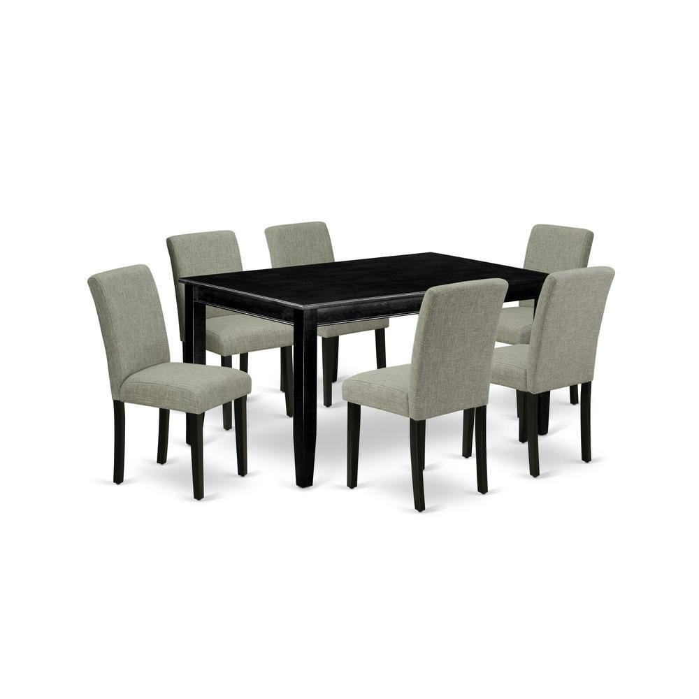 Back. East West Furniture - Dining Room Set Black - Brown.