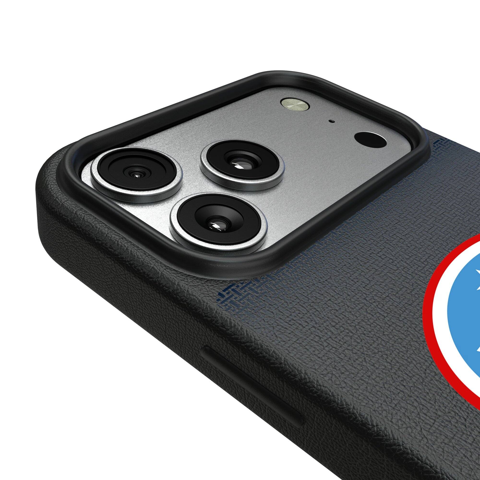 Alt View 2. Keyscaper - Tennessee Titans Linen Logo iPhone Magnetic Bump Case - 15 - Black.