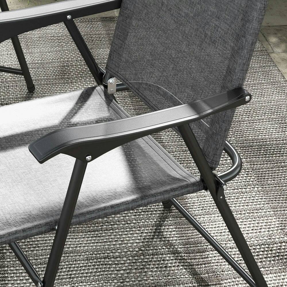 Alt View 1. Resenkos - Resenkos 4 Piece Folding Patio Camping Chair Set,Steel, Mesh Fabric, Lawn, Gray - Gray.