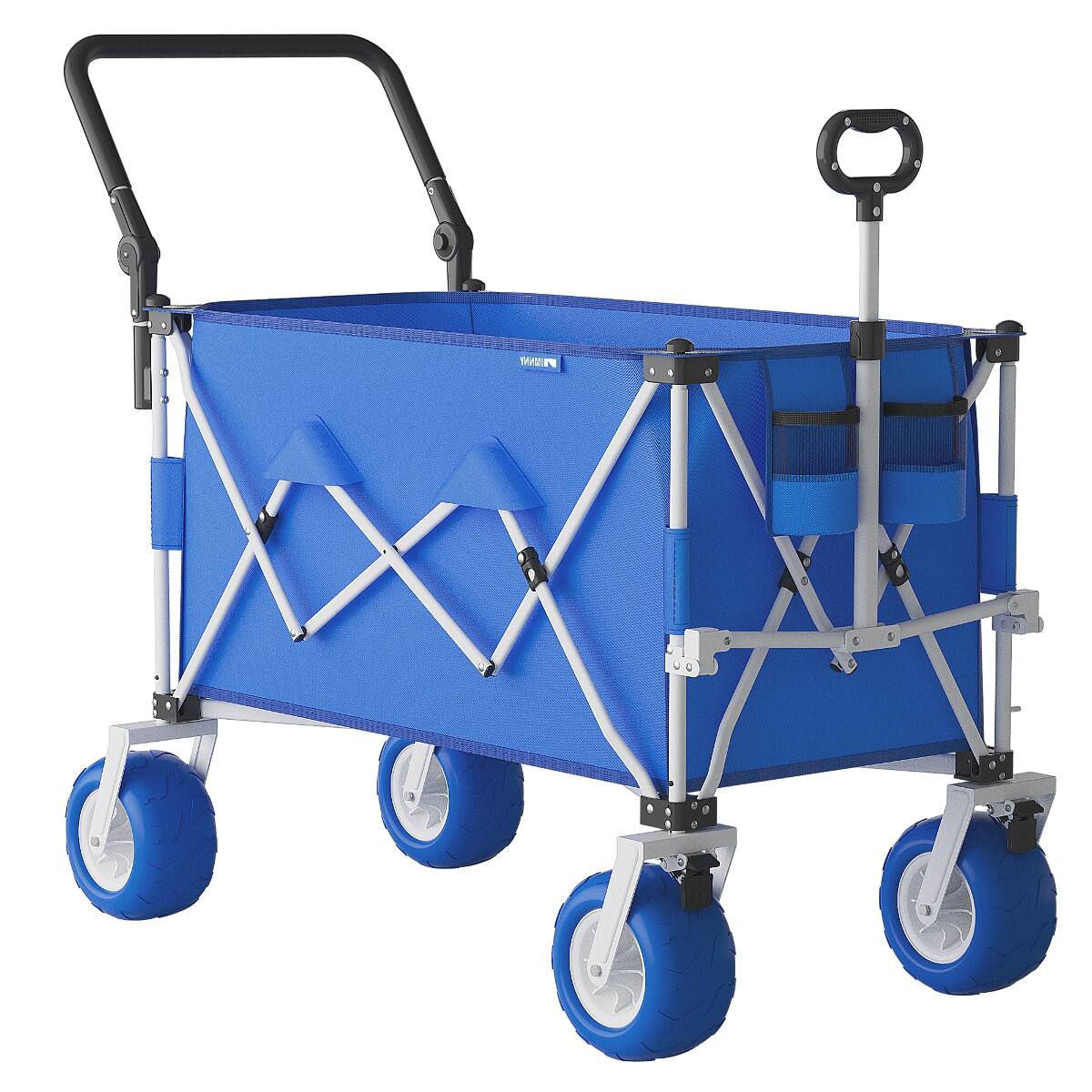 Alt View 2. Loheer - Loheer Heavy Duty Folding Wagon Cart, 400L Large Capacity Wagon with Adjustable Handle, All Terrain Beach Tires.