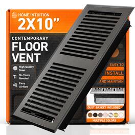 Home Intuition - 2X10 Floor Vent Covers with Mesh Cover Trap, Heat and Air, for HVAC Duct, Contemporary, Dark Grey - Dark Gray
