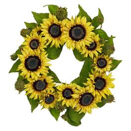 BreeBe - 22" Sunflower Wreath - Yellow
