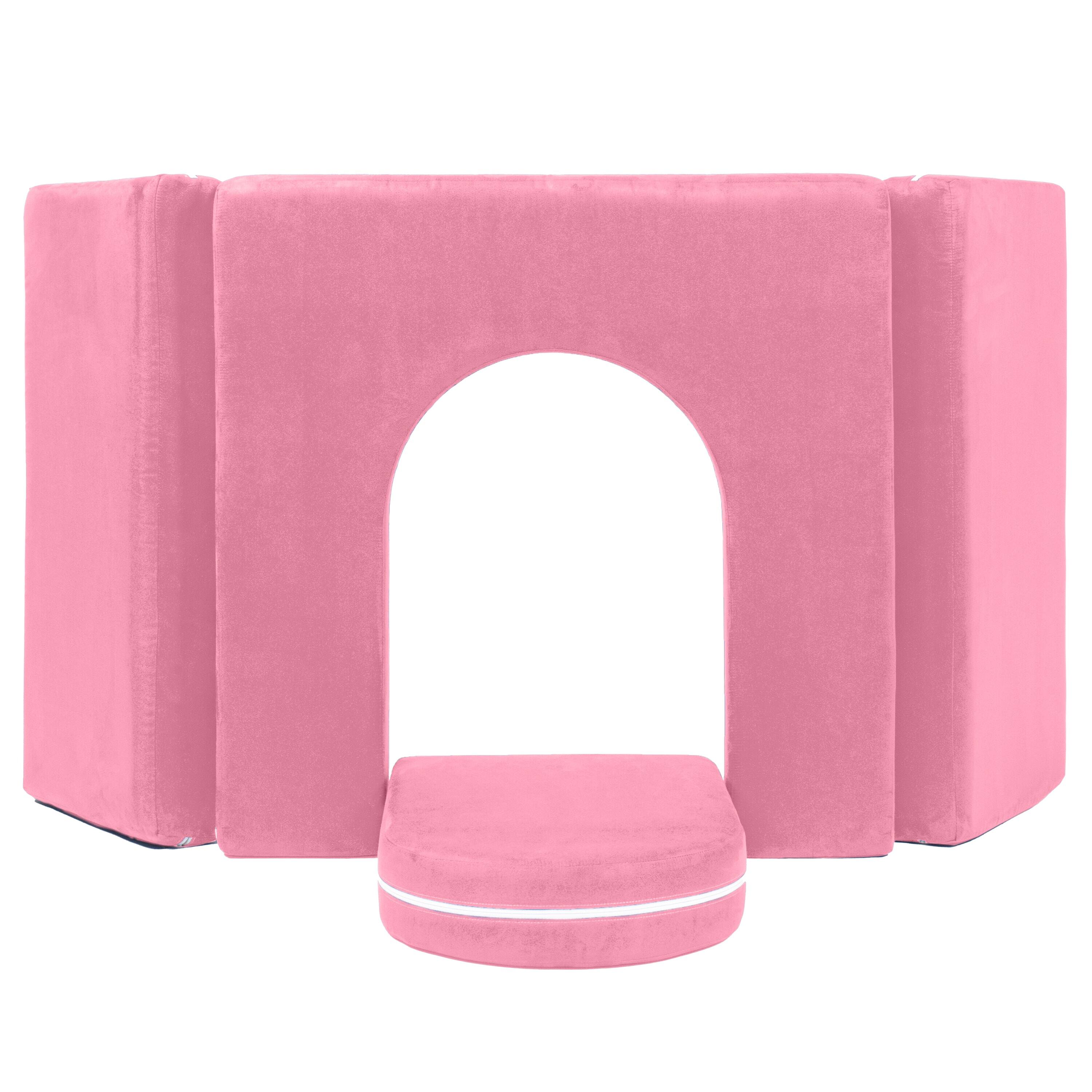 Front. Jaxx - Jaxx Zipline Playscape Castle Gate - Playtime Furniture for Imaginative Kids, Pink - Pink.