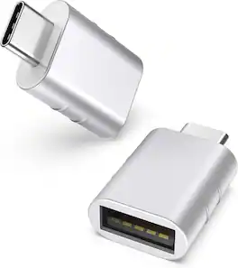 Syntech - USB C to USB Adapter Pack of 2 USB C Male to USB 3.0 Female Adapter Compatible with Type C Devices - Silver