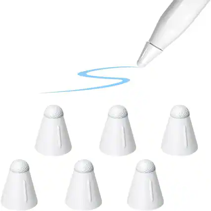 Front. RTMB - Upgraded Apple Pencil tip covers that are suitable for paper-like screen protectors - white 6.