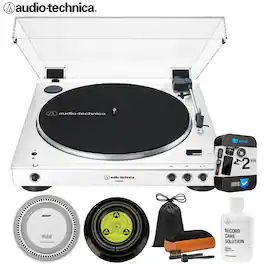 Audio-Technica - AT-LP60XBT-WW Wireless Belt-Drive Turntable + 2YR Warranty + Record Care Bundle