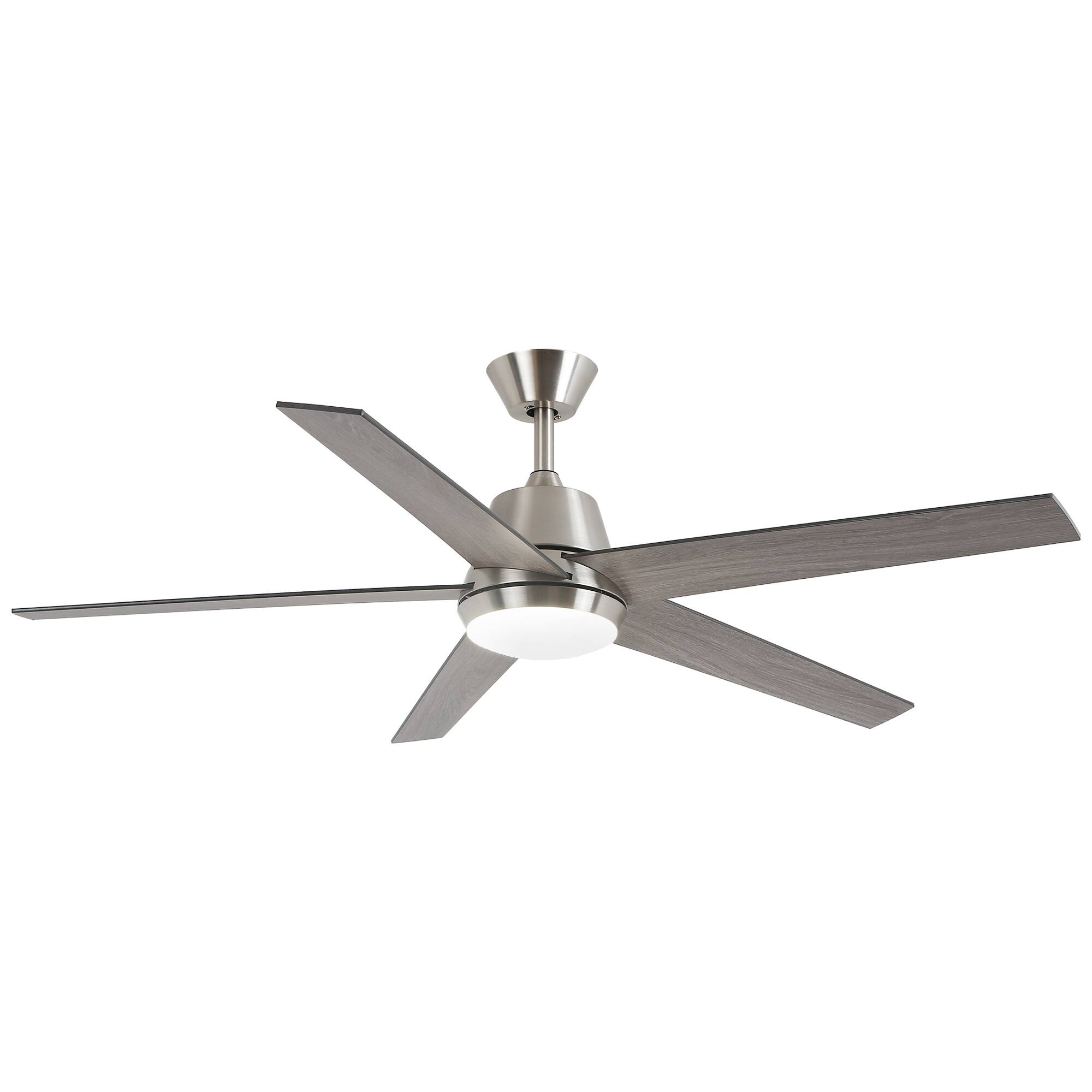 Alt View 6. Vaczon - 52-inch Modern Reversible Blades Smart Ceiling Fan with 3CCT Dimmable LED Light, Remote and App Control - Nickel.