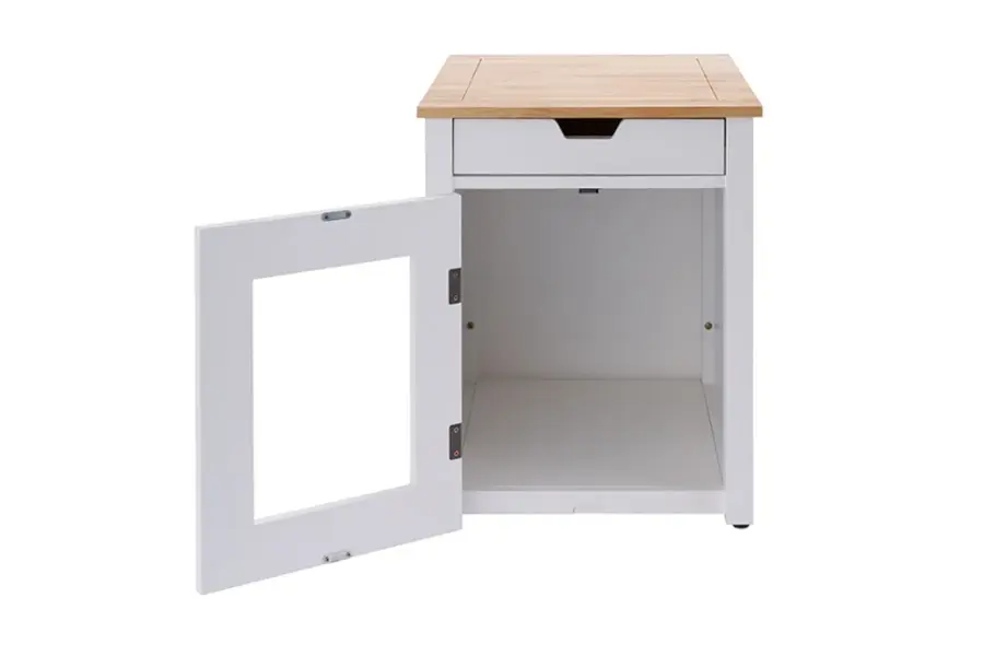 Alt View 17. TRINITY - 20" White Litter Box Enclosure End Table w/ Drawer - White.