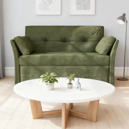 Front. Dyonery - Dyonery 51-inch convertible sofa bed sleeper sofa with side pockets and adjustable backrest, tool-free assembly - Green.