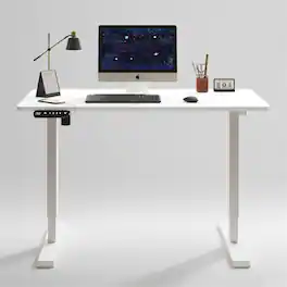 Boyel Living - 55"×24" Double Beam Electric Standing Desk Height Adjustable Desk for home and office Standing desk - White
