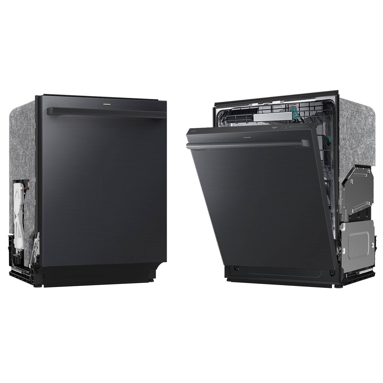 Alt View 14. Samsung - 38 dBA Bespoke AI Dishwasher with 3rd Rack Washing System - Matte Black Steel.