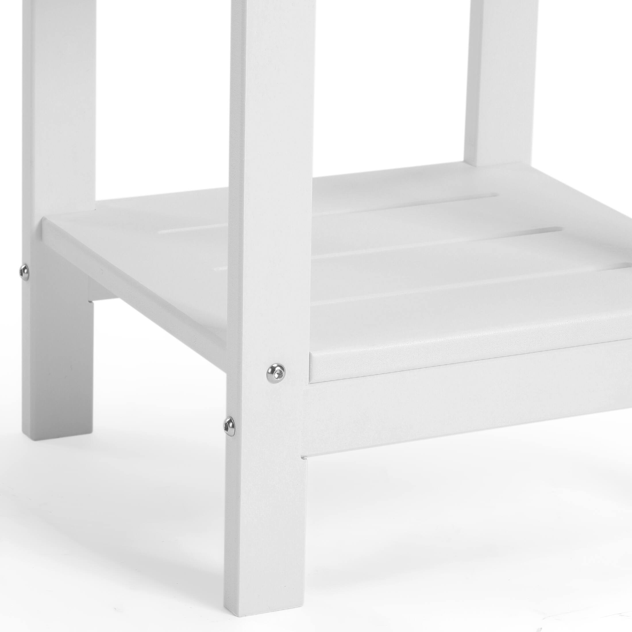 Alt View 3. WestinTrends - WestinTrends Aruba 2-Tier Outdoor HDPE Modern Adirondack Square Patio Side Table - White.