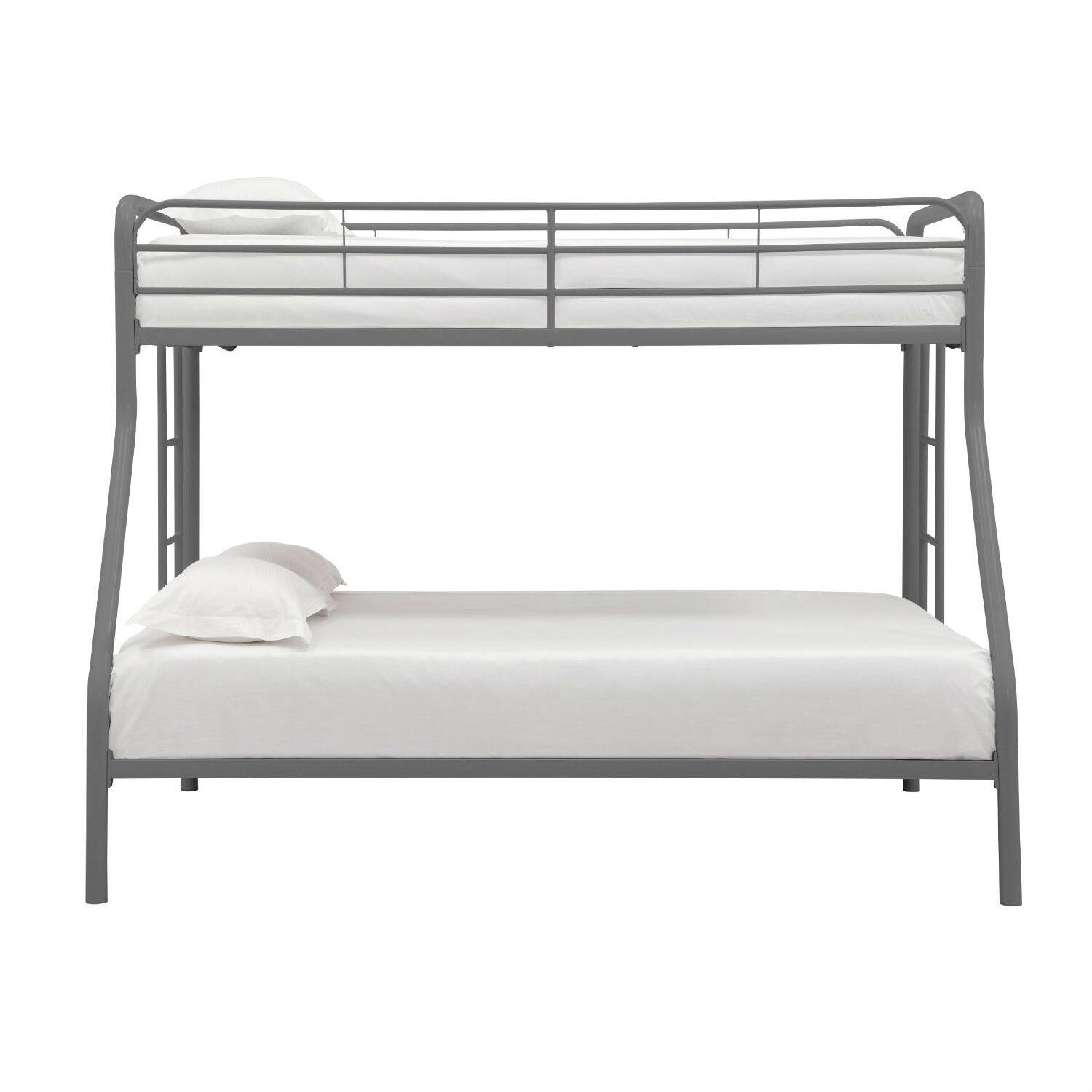 Left. Hivvago - Hivvago Twin over Full size Sturdy Metal Bunk Bed - Silver.