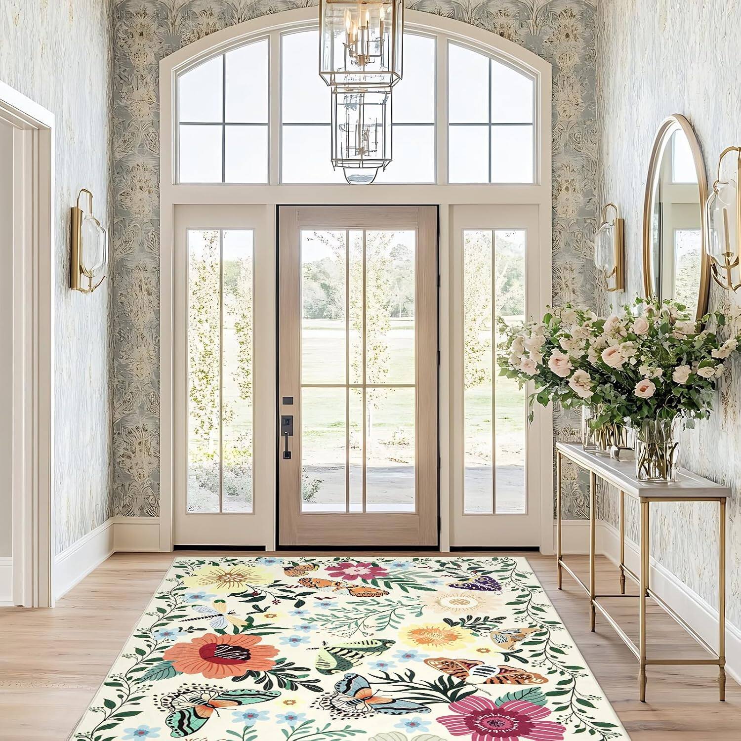 Alt View 4. mosiso - 6x9 Area Rug Soft Non-Slip Indoor Floor Low Pile Mat Rectangular Washable Area Rugs for Dining Living Room - H936.