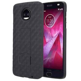 RomeTech - Shell Holster Combo Case for Motorola Moto Z2 Force - Black