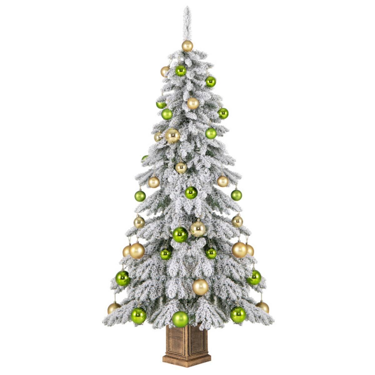 Front. Spaco - Spaco 6FT Snow Flocked Christmas Tree with Fireproof 48 Orbs - White.