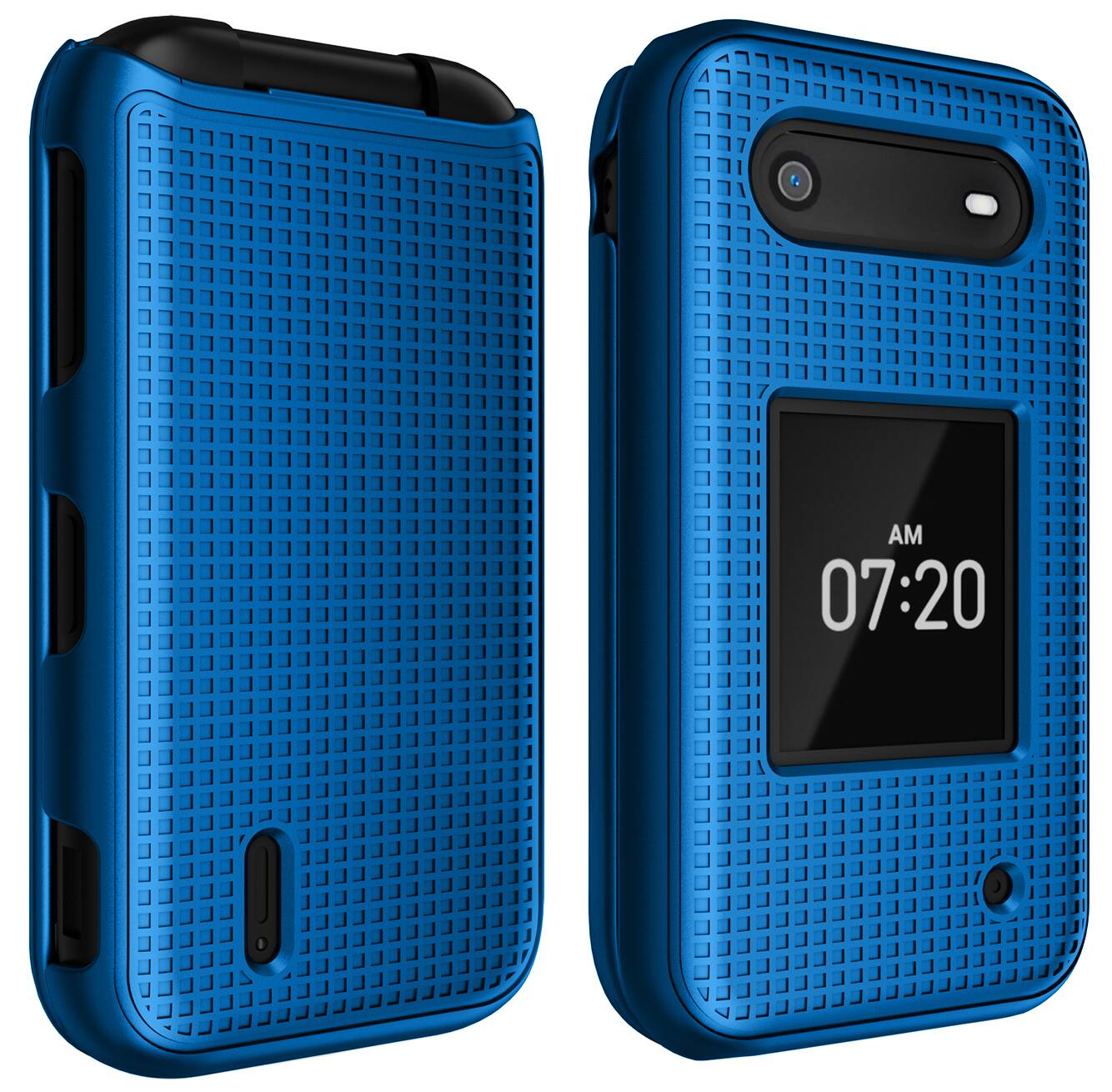 Alt View 7. Nakedcellphone - Hard Case for Nokia 2760 2780 Flip Phone - Blue.