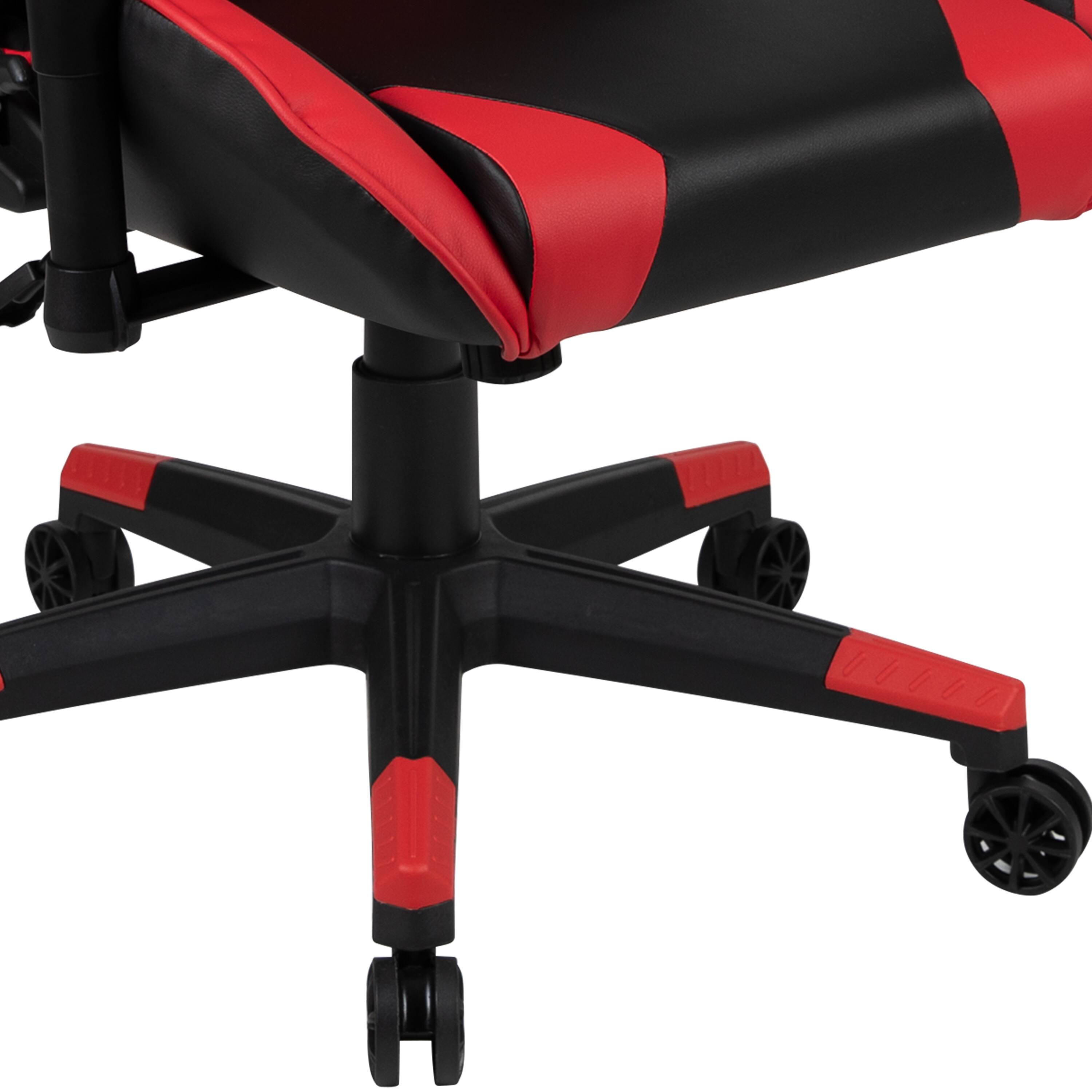 Alt View 8. Emma + Oliver - Desk Bundle-Gaming Desk, Cup Holder, Headphone Hook and Reclining Chair - Red.