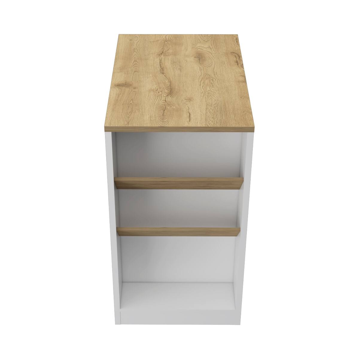 Back. Loheer - Loheer White and Macadamia Kitchen Island Wine Storage Pedestal - White.