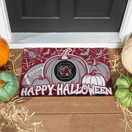 Evergreen Enterprises - South Carolina Gamecocks 28" x 16" Happy Halloween Turf Door Mat - Multicolor