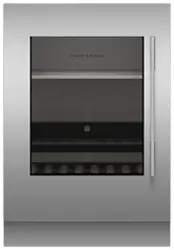 Fisher & Paykel - 24" Integrated Wine Cellar or Beverage Refrigerator Glass Framed Door Panel, Left Hinge - Stainless Steel - Front_Zoom