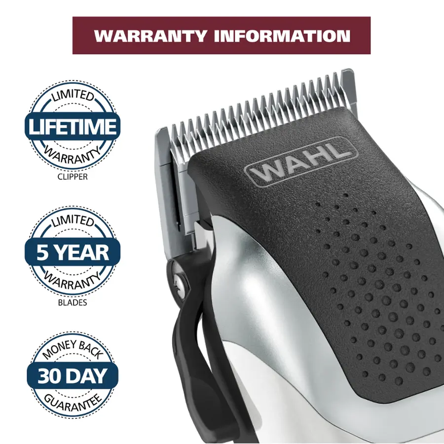 WARRANTY INFORMATION:

* Limited Lifetime Warranty on clipper
* Limited 5-Year Warranty on blades
* 30-Day Money Back Guarantee