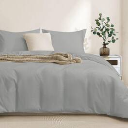 PO3TICJUNKI3 - 100percent Cotton Duvet Cover Set Zipper Closure Ultra Soft Durable And Fade Resistant Queenfull comforter - Grey-Twin