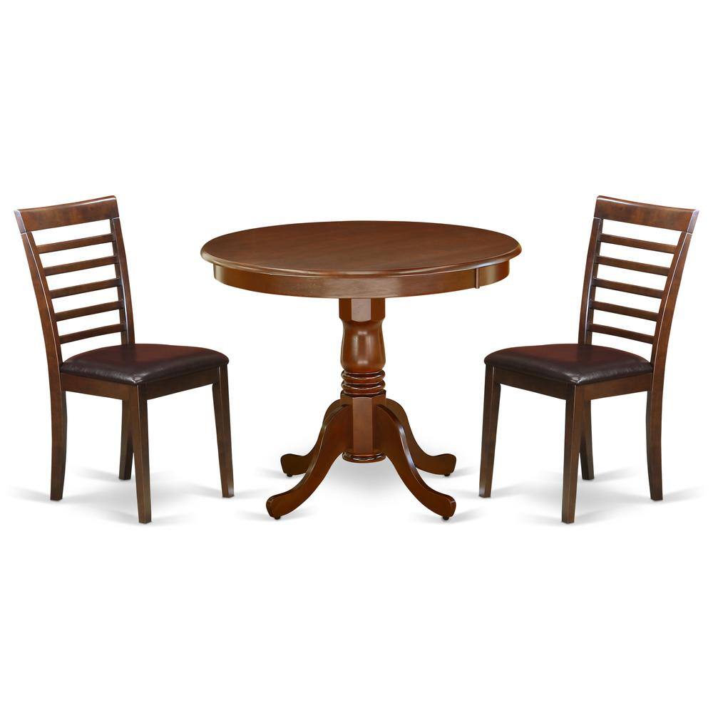 Back. East West Furniture - Dining Room Set Mahogany - Brown.