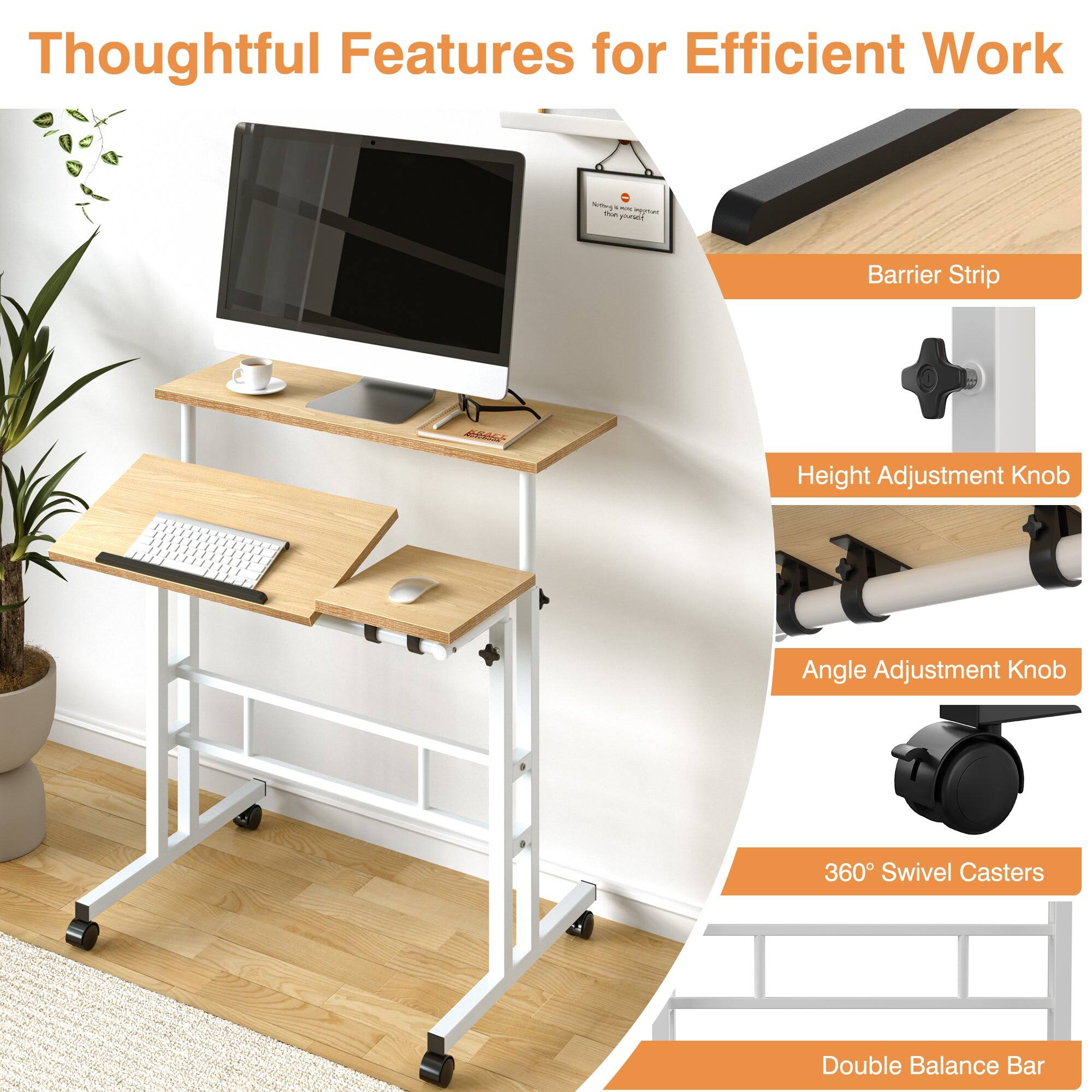 Thoughtful Features for Efficient Work

- Barrier Strip
- Height Adjustment Knob
- Angle Adjustment Knob
- 360° Swivel Casters
- Double Balance Bar