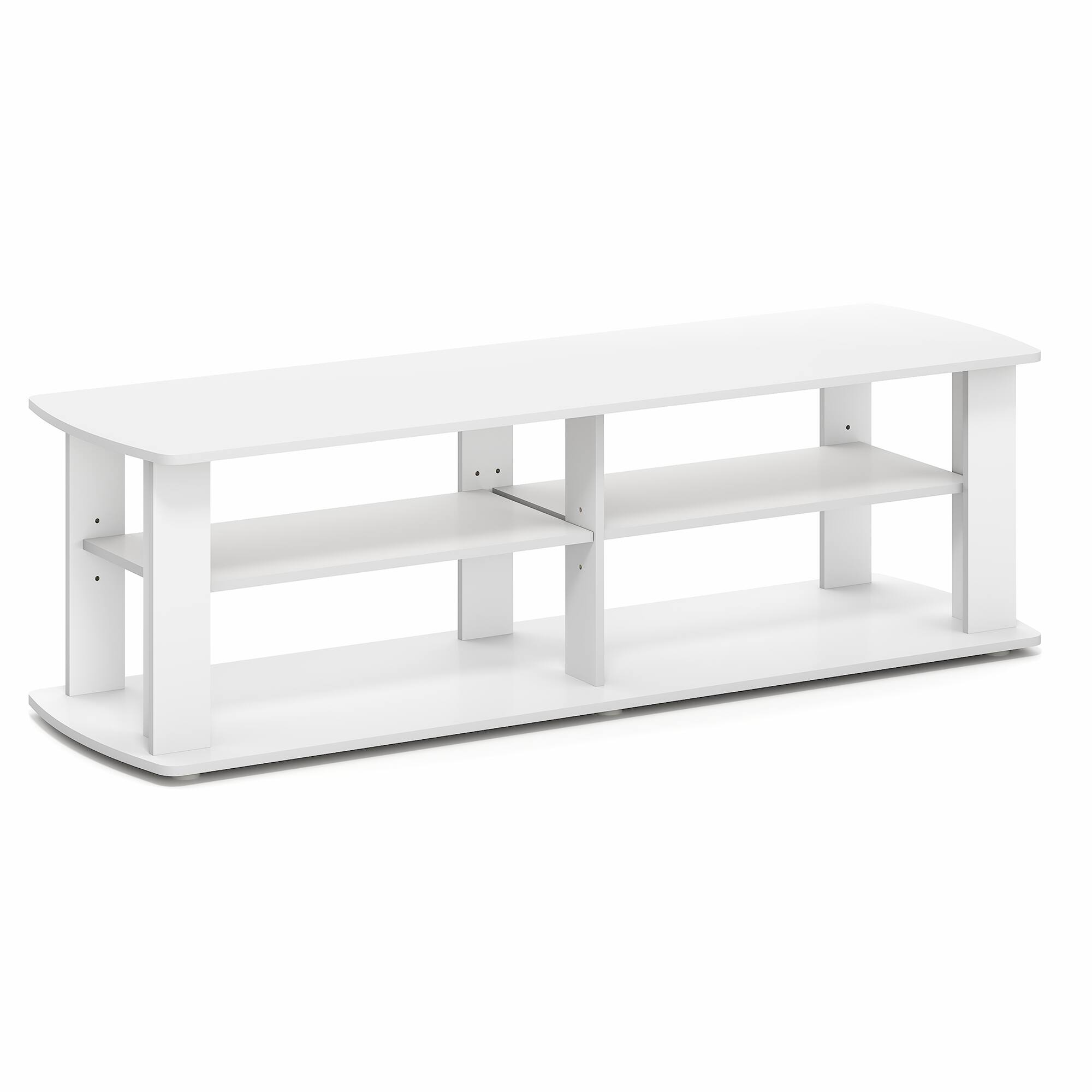 Alt View 4. Furinno - NELLY TV Stand, 3-Tier Entertainment Center with Open Shelves Storage, TV Console for 50in TV, for Living Room, Bedroom - White.