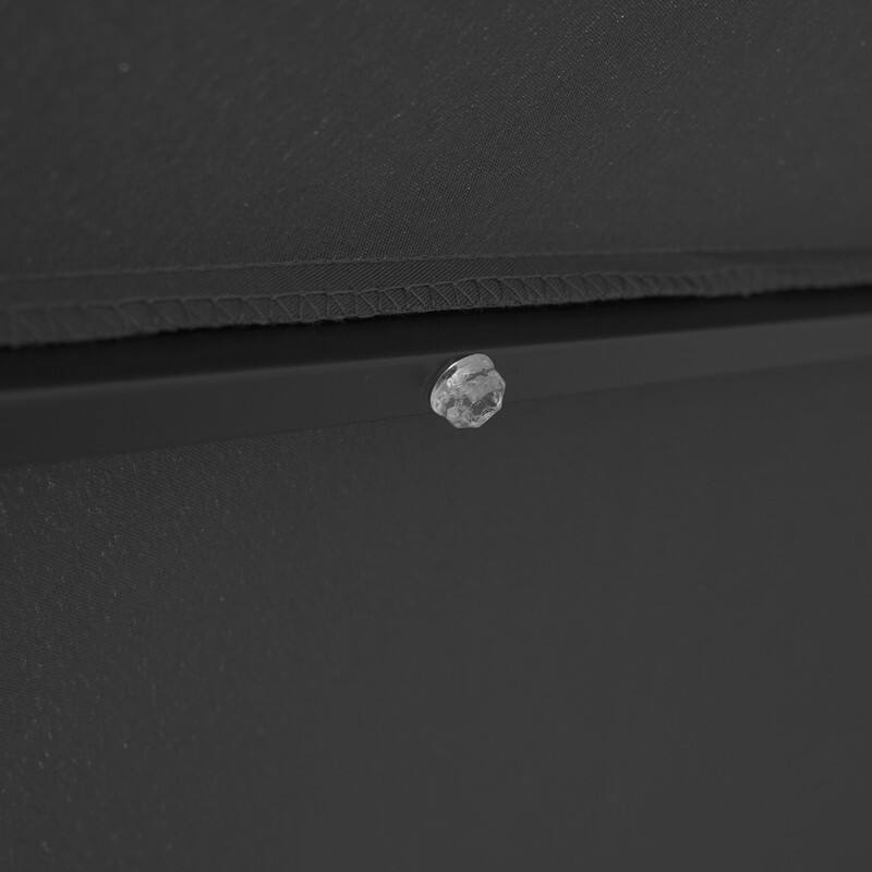 Alt View 8. LeisureMod - Sierra Outdoor Polyester Umbrella with Solar LED Lights and Push-Button Tilt - Gray.