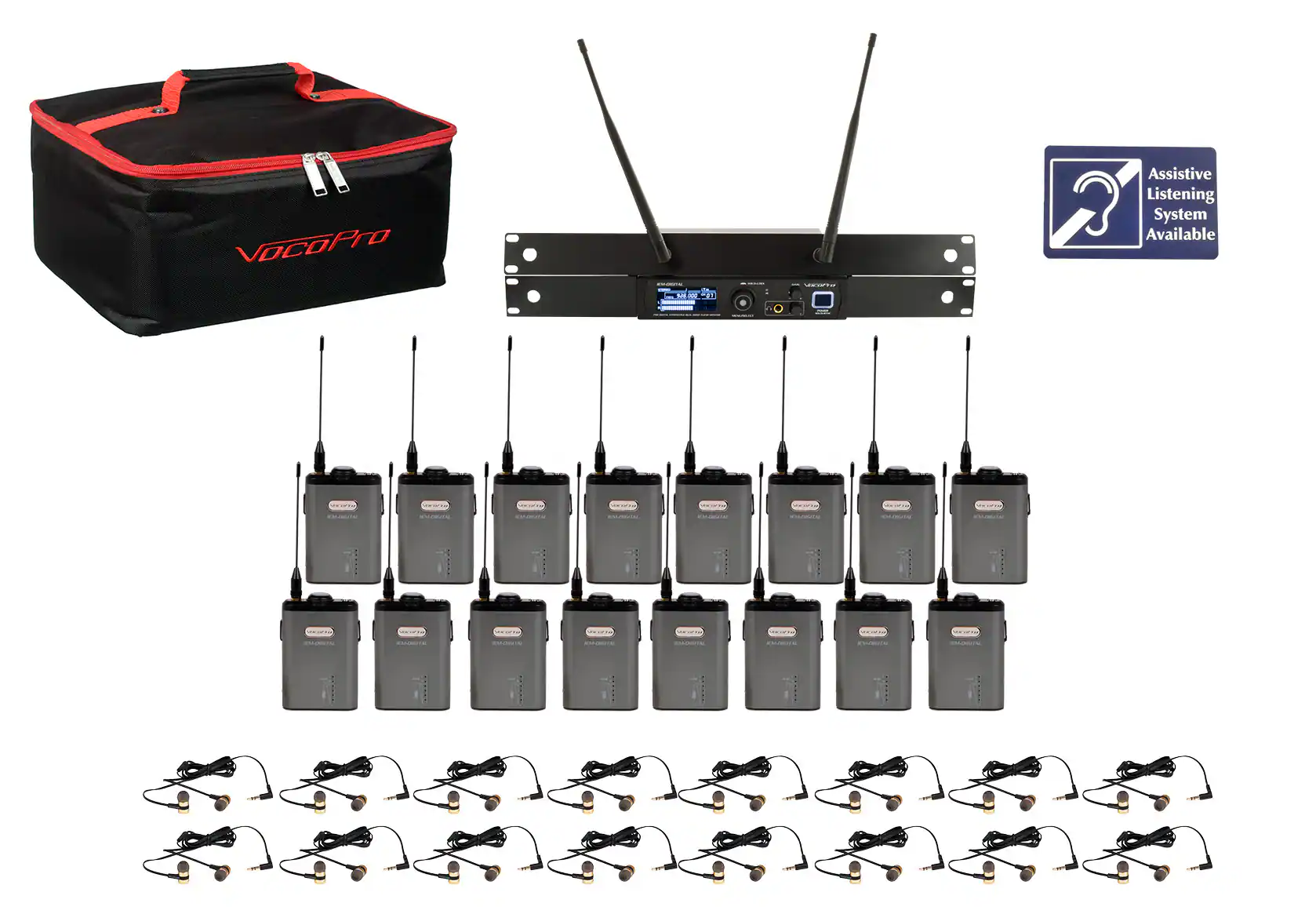 Front. VocoPro - IEM-ASSIST-16-EXTEND - black.