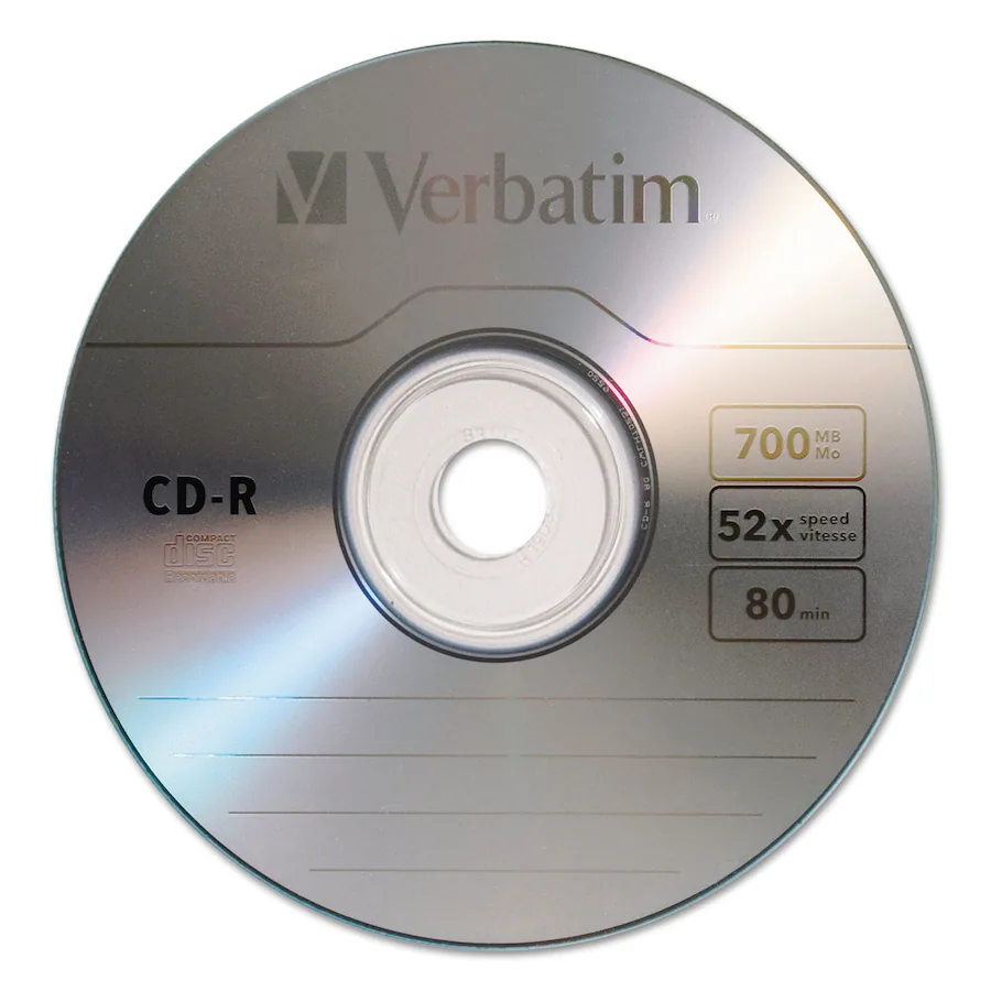 Verbatim 94554 CD R 700 MB/80 min Recordable Disc (100/Pack) Silver ...