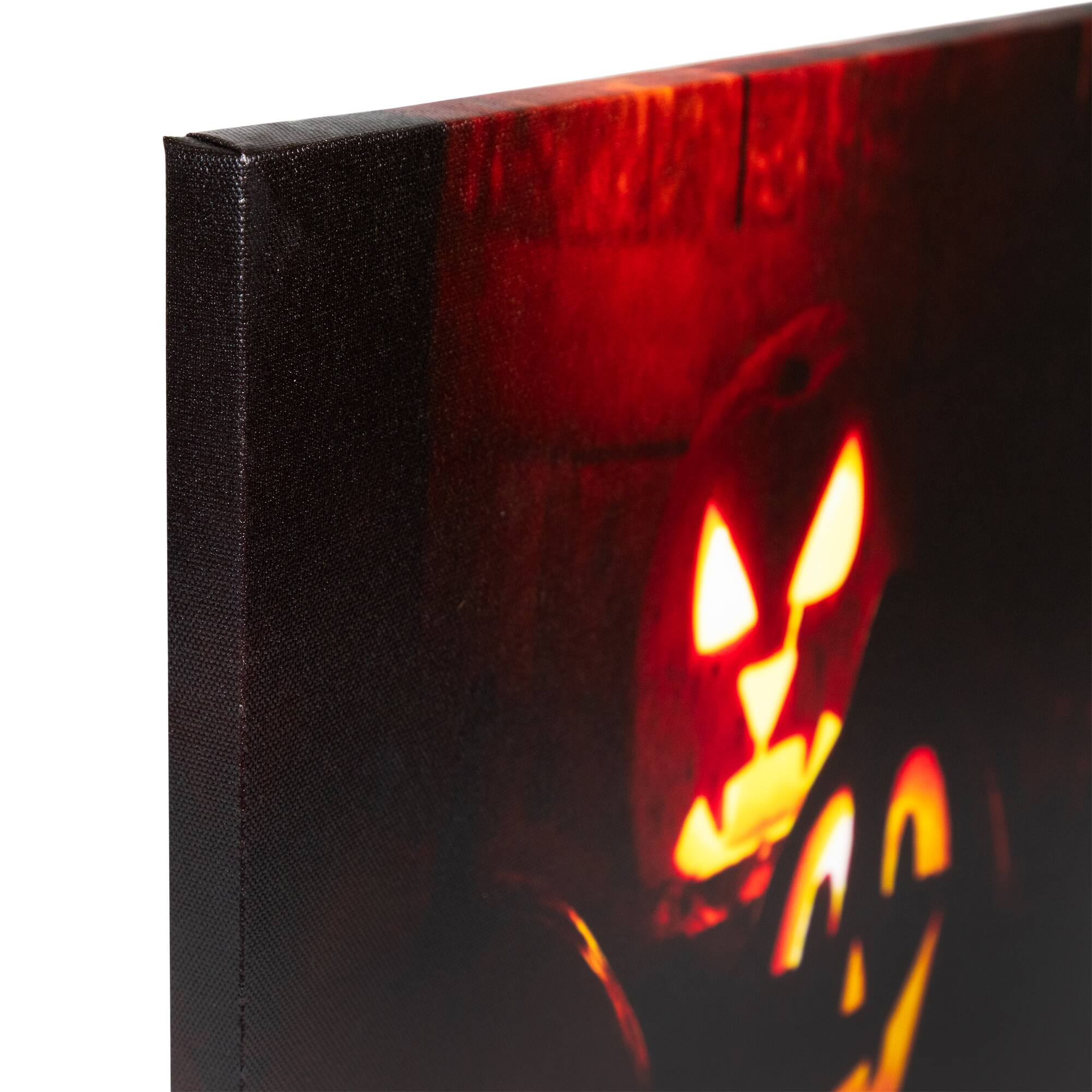 Alt View 5. Northlight - LED Lighted Silly Jack-O-Lanterns Halloween Canvas Wall Art - 15.75" x 12" - Black.