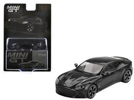 Aston Martin DBS RHD (Right Hand Drive) "007 Edition" Metallic Limited Edition 1/64 Diecast Model Car by Mini GT - Black