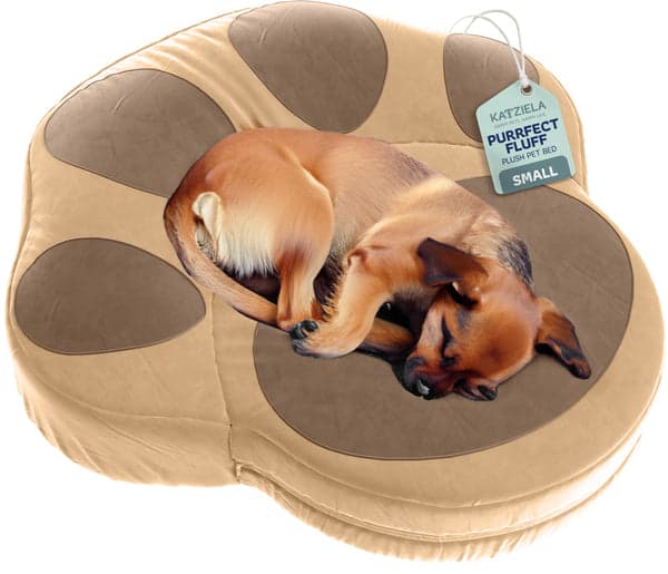 Katziela - Paw Shaped Pet Bed - Coconut Brown