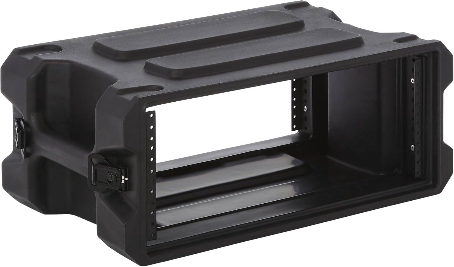 Angle. Gator - 4U Shallow Rotationally Molded Rack Case with 13-Inch Depth and Dual Threaded Rails.