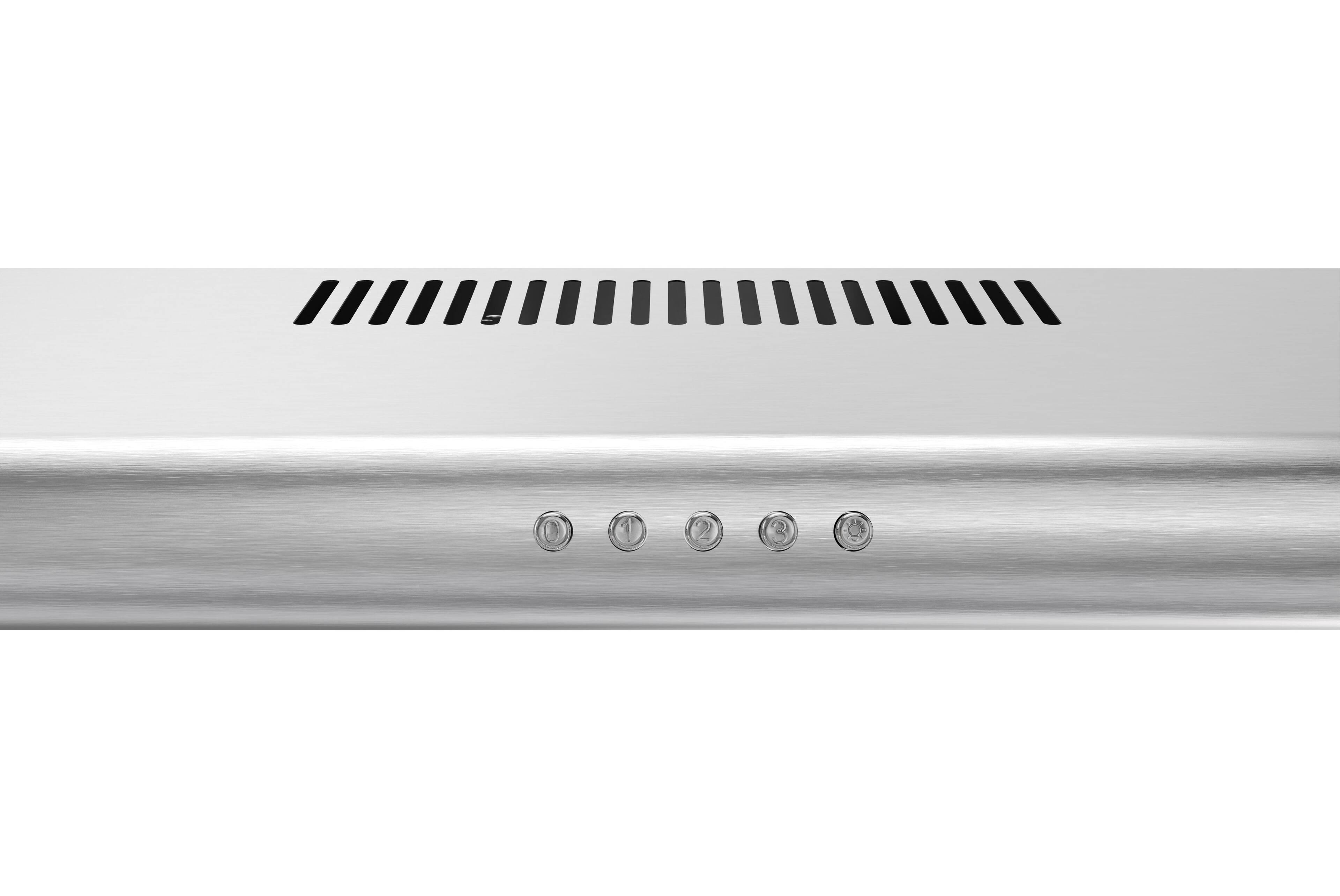 Alt View 5. Streamline - 30 in. Tribano Ductless Undermount 80 CFM Range Hood, Mesh Filters, Push Button Control, LED Light - Brushed Stainless Steel.